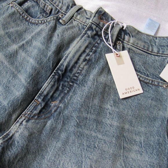 Good American Good Extreme Barrel Jeans NWT Indigo Size 27 4 - Picture 3 of 9